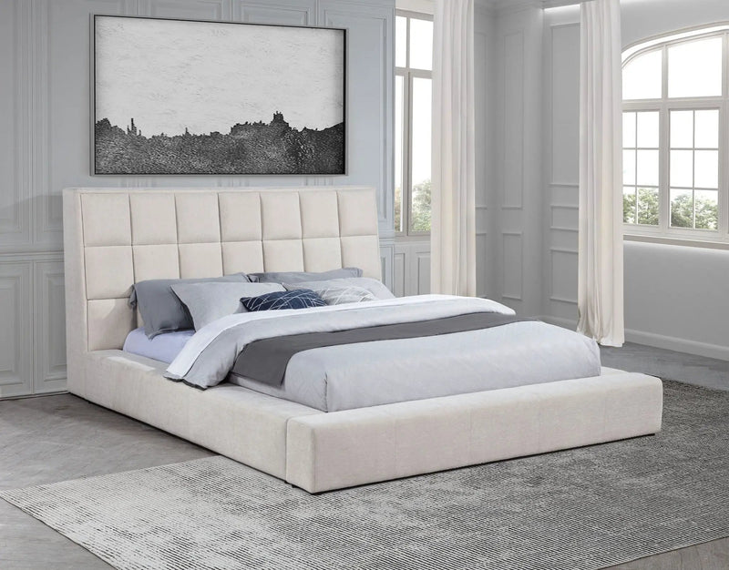Dreux Upholstered California King Panel Platform Bed Cream by Unique Piece Furniture
