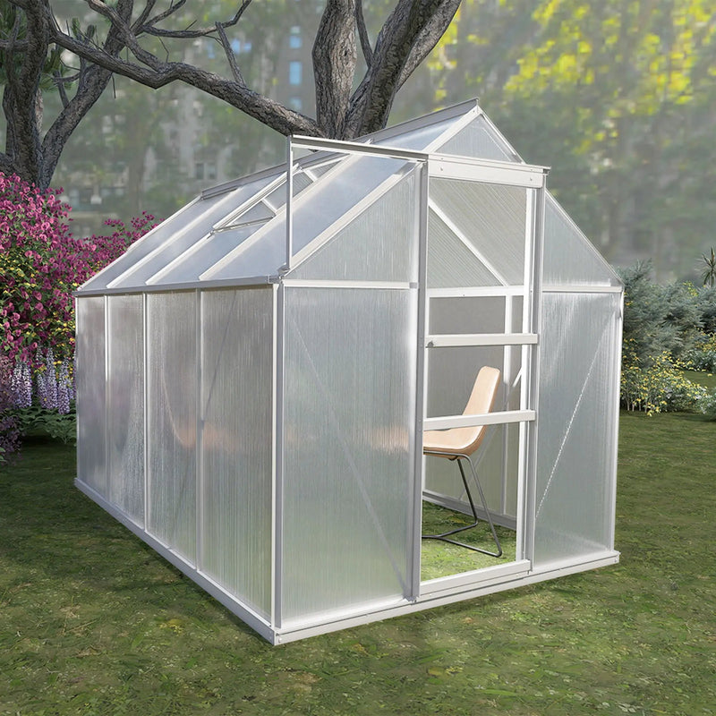 Walk-In Polycarbonate house & Roof Vent, Sliding Doors, Aluminum Hobby Hot House For Outdoor by HouseOfZazla