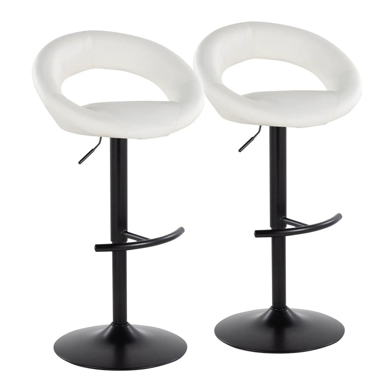 Posh - Contemporary Adjustable Barstool With Swivel & Rounded T Footrest (Set of 2) by Unique Piece Furniture