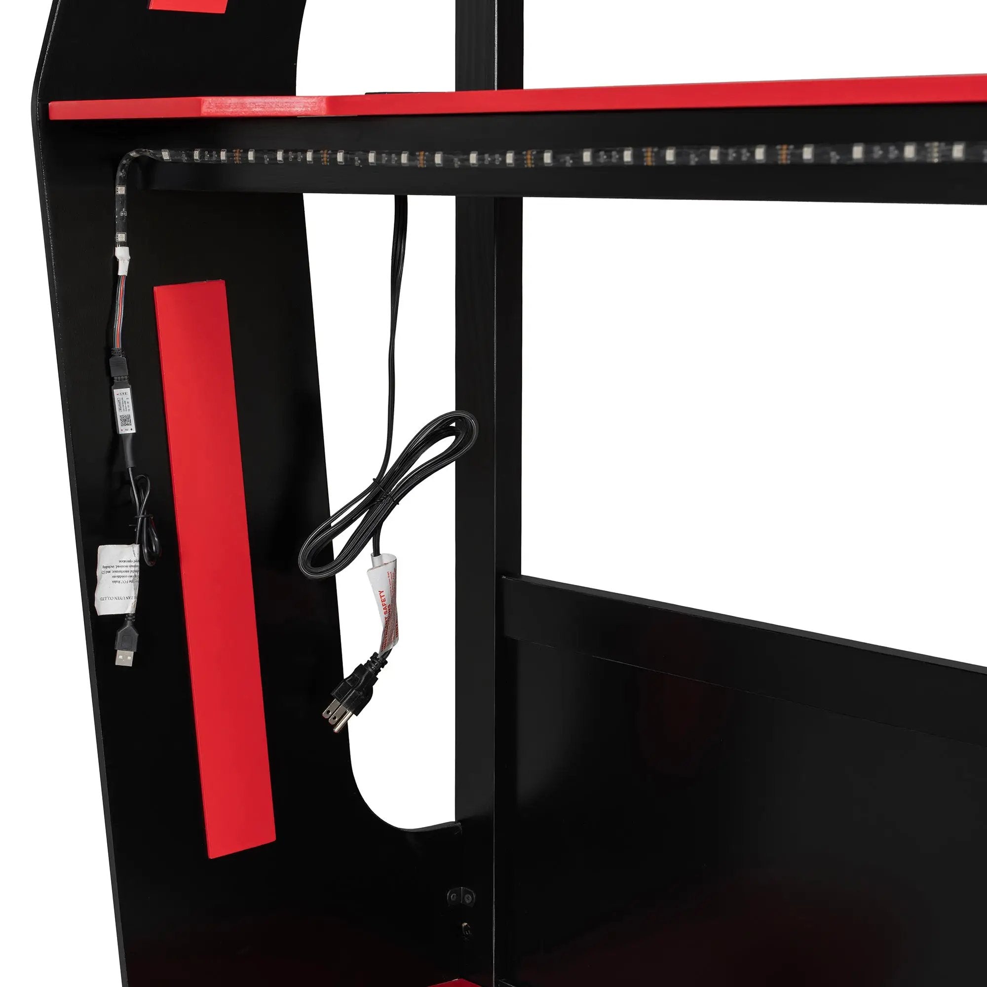 Full-Size Gaming Bunk Bed with Side-Mounted Oversized RGB Desk by HouseOfZazla