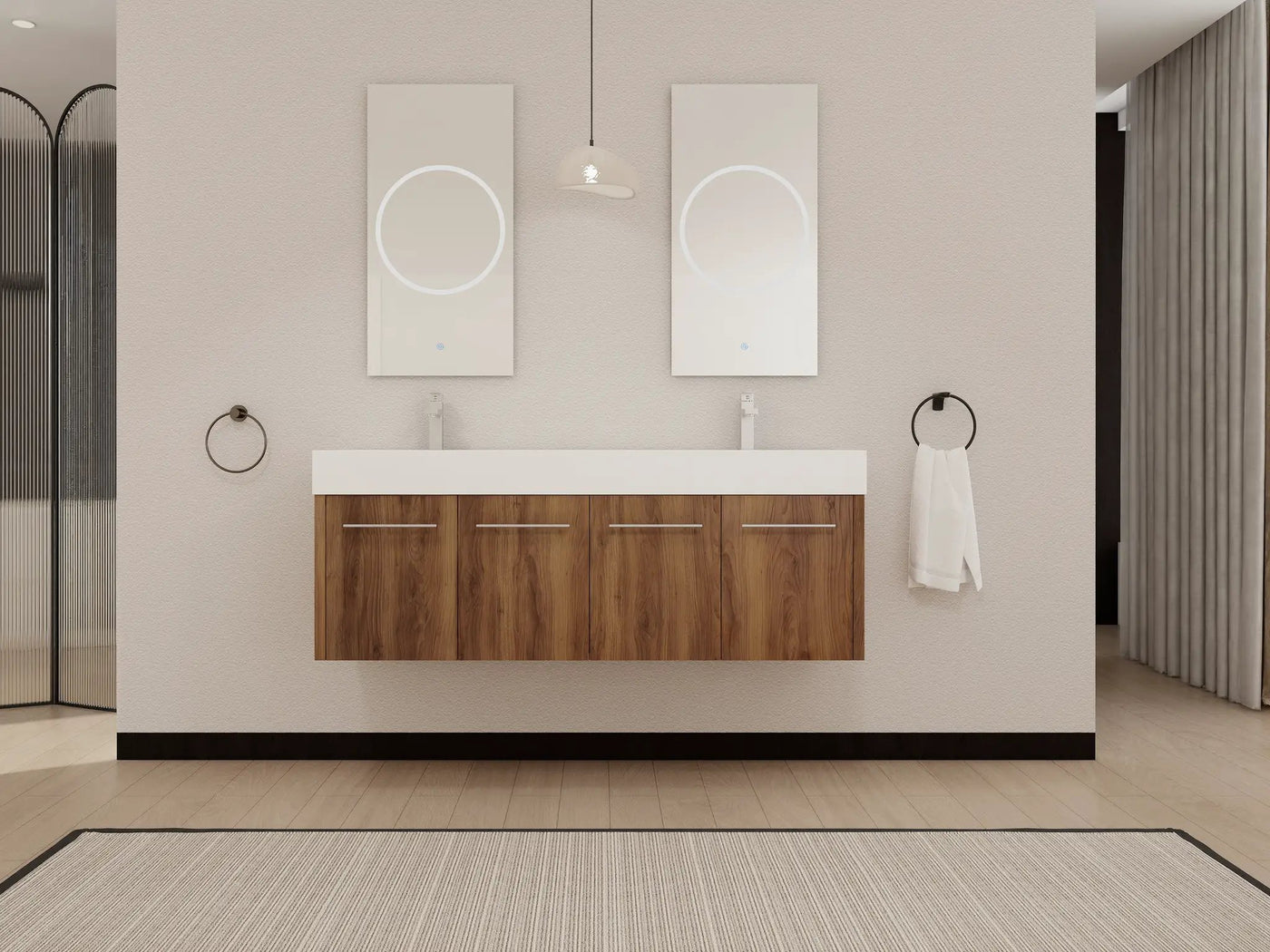 60 Inch Wall-Mounted Bathroom Vanity with Sink by HouseOfZazla