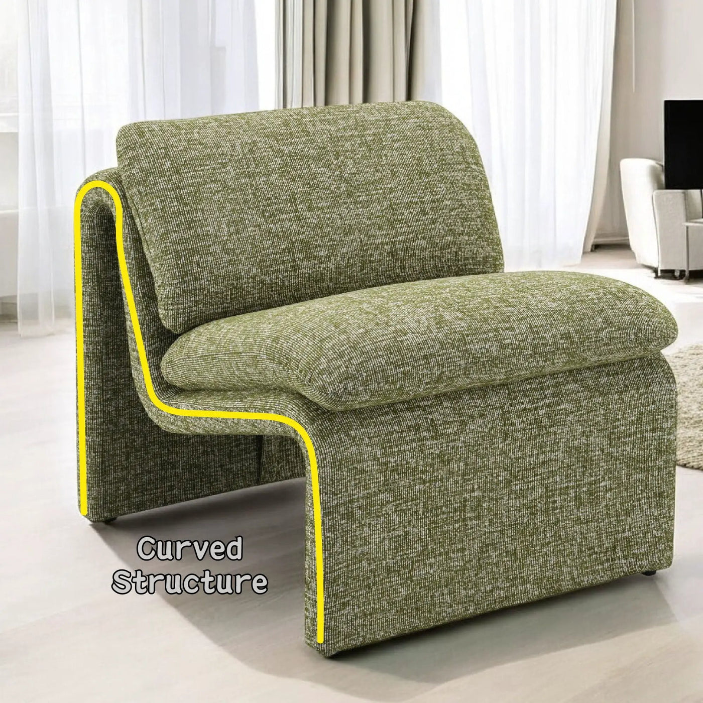Jaeda - Innovative Elegance Accent Chair In Curved Shape by Unique Piece Furniture
