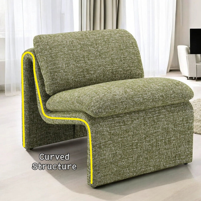 Jaeda - Innovative Elegance Accent Chair In Curved Shape by Unique Piece Furniture