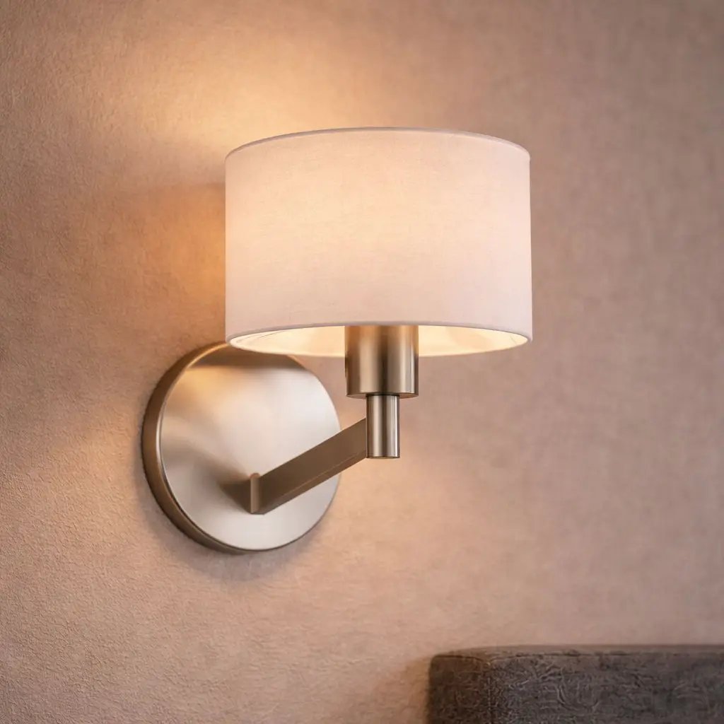 Nebula - Base Wall Lamp With Rotary Switch Shade - Brushed Nickel / Silver / White by Unique Piece Furniture