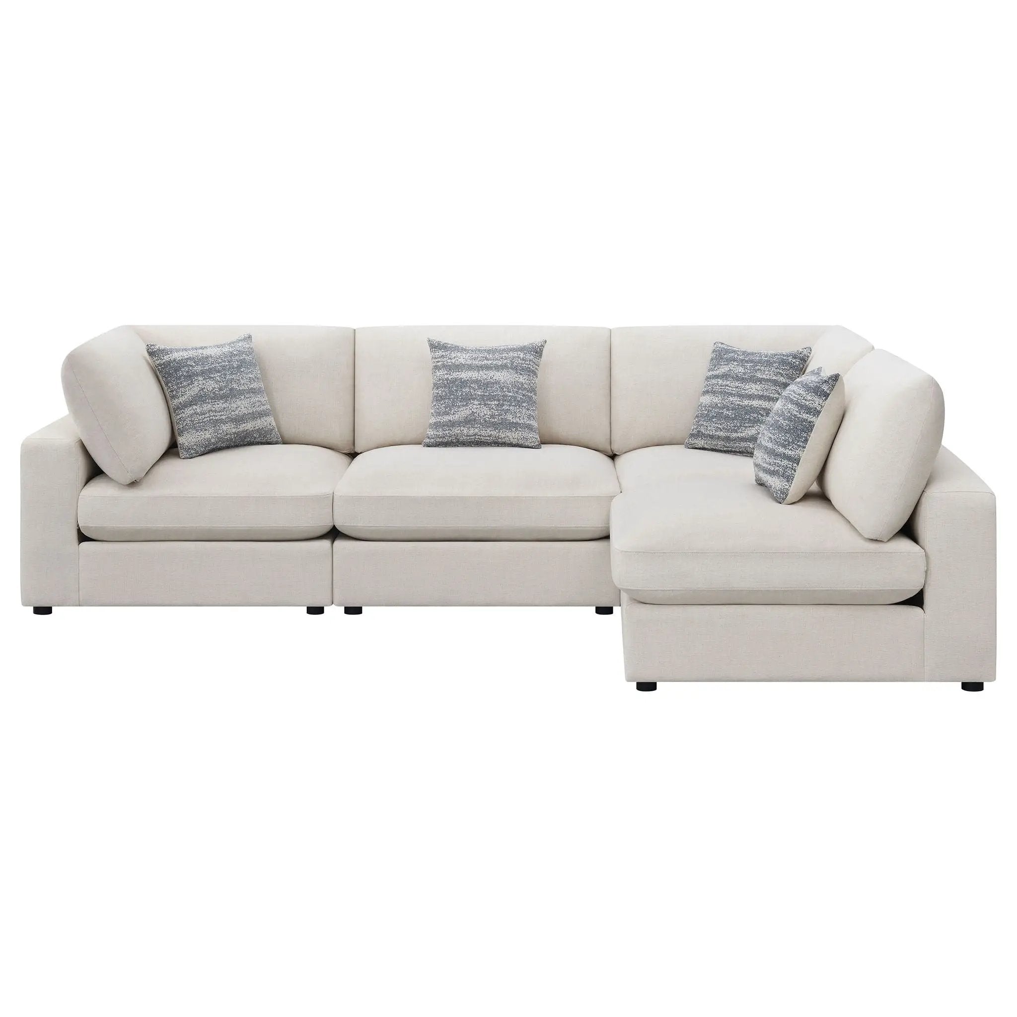 Serene 4-piece Upholstered Modular Sectional Sofa Beige by Unique Piece Furniture