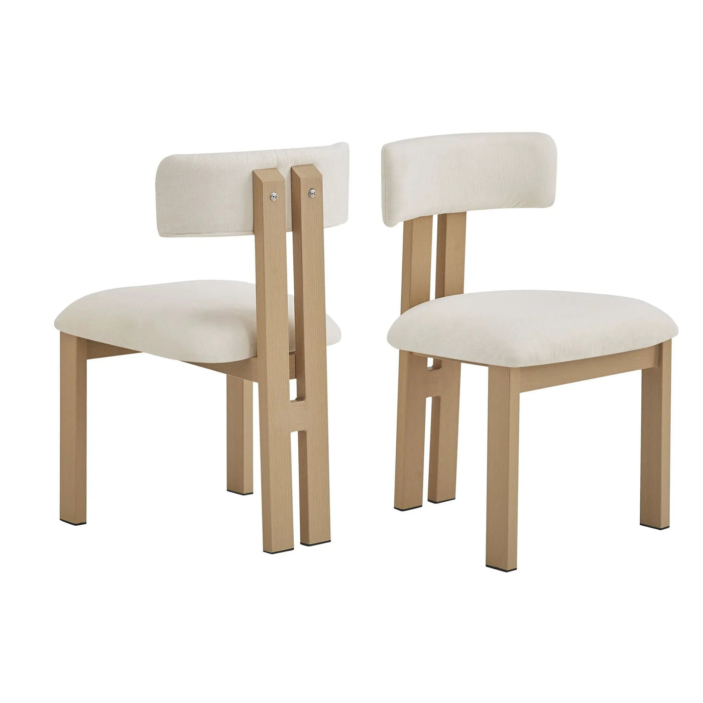 Modern Upholstered Armless Dining Chairs With Metal Legs by HouseOfZazla
