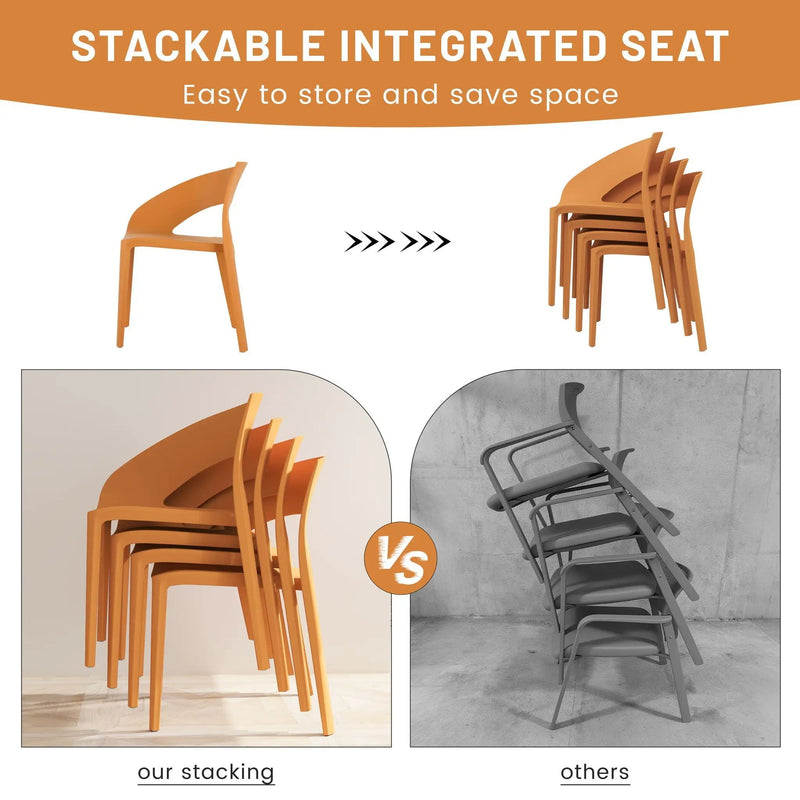 4 Piece Set Of Modern Designed Single Chairs With Folding Square Table