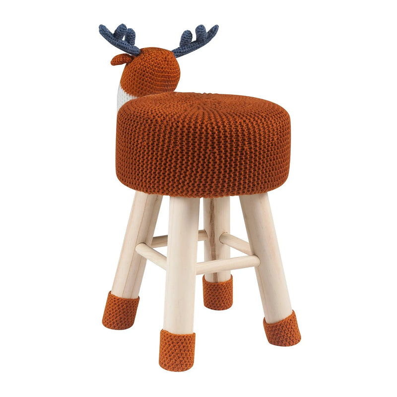 Animal Ottoman Stool - Polyester Upholstered Cute Deer Foot Stool by HouseOfZazla