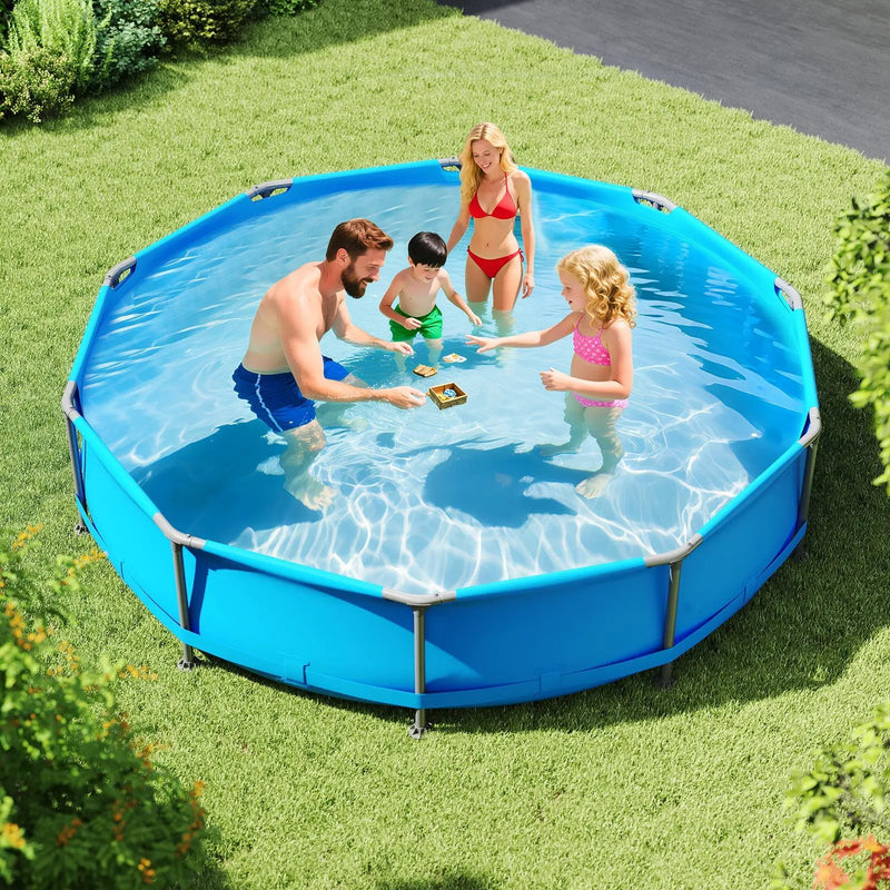 690/978/1158/1617 Gal Outdoor Family Swimming Pool with Metal Frame by DirectDeals