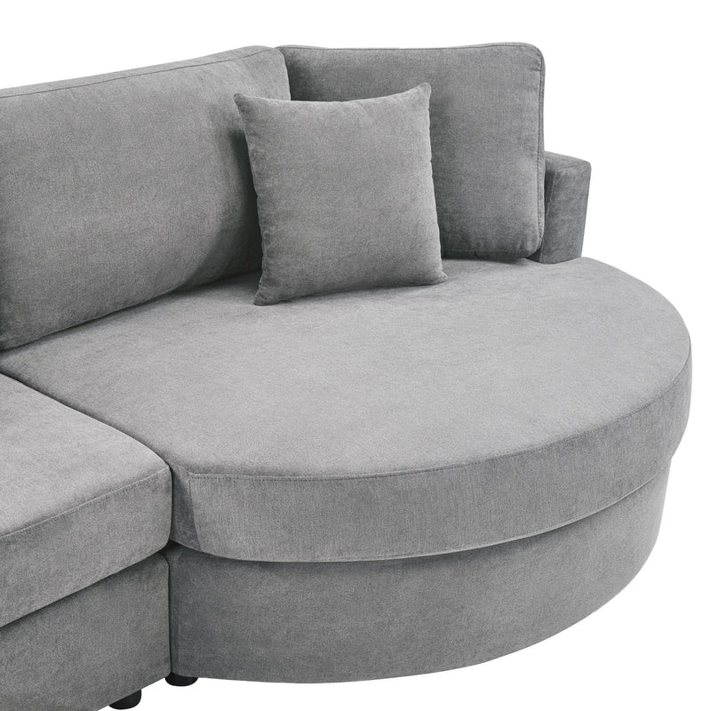 Modern 3 Seater Upholstered Sofa With Curved Design by HouseOfZazla