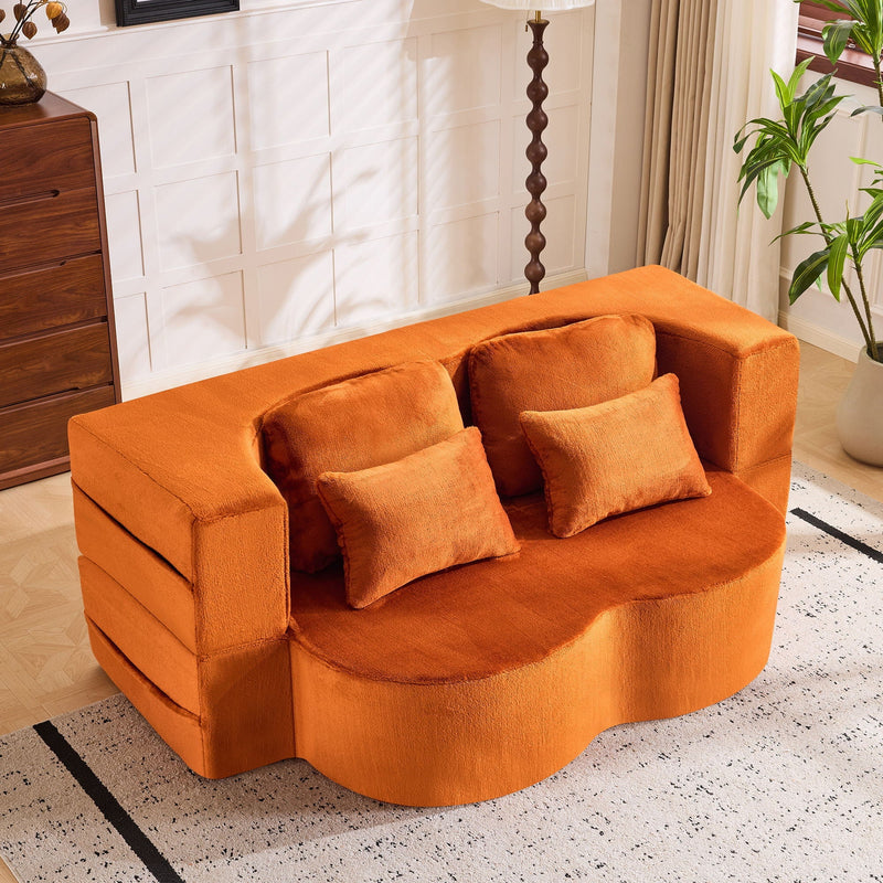 Modern Floor Sofa With 4 Pillows by HouseOfZazla