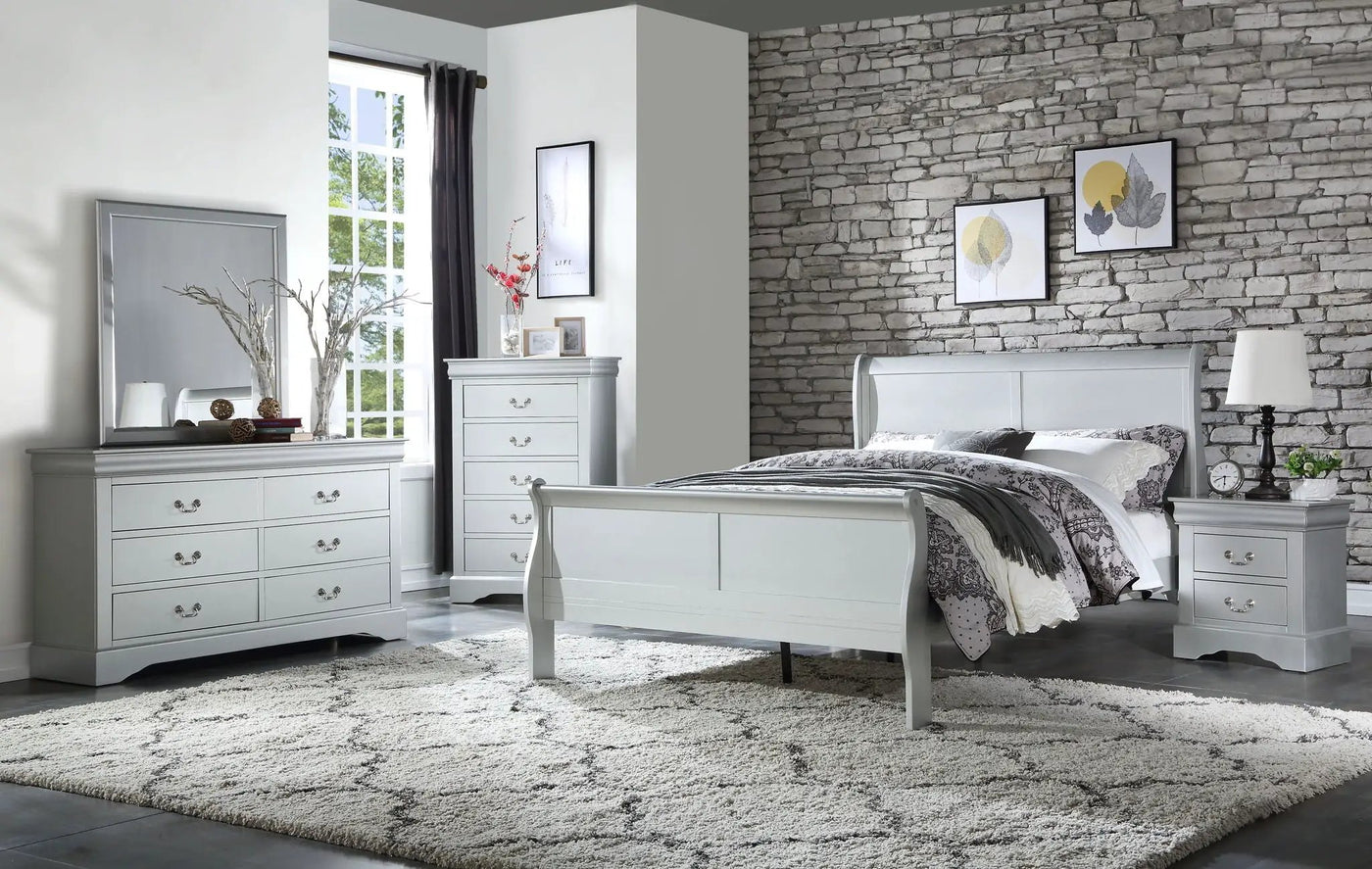 Louis Philippe - Sleigh Style Bed by Unique Piece Furniture