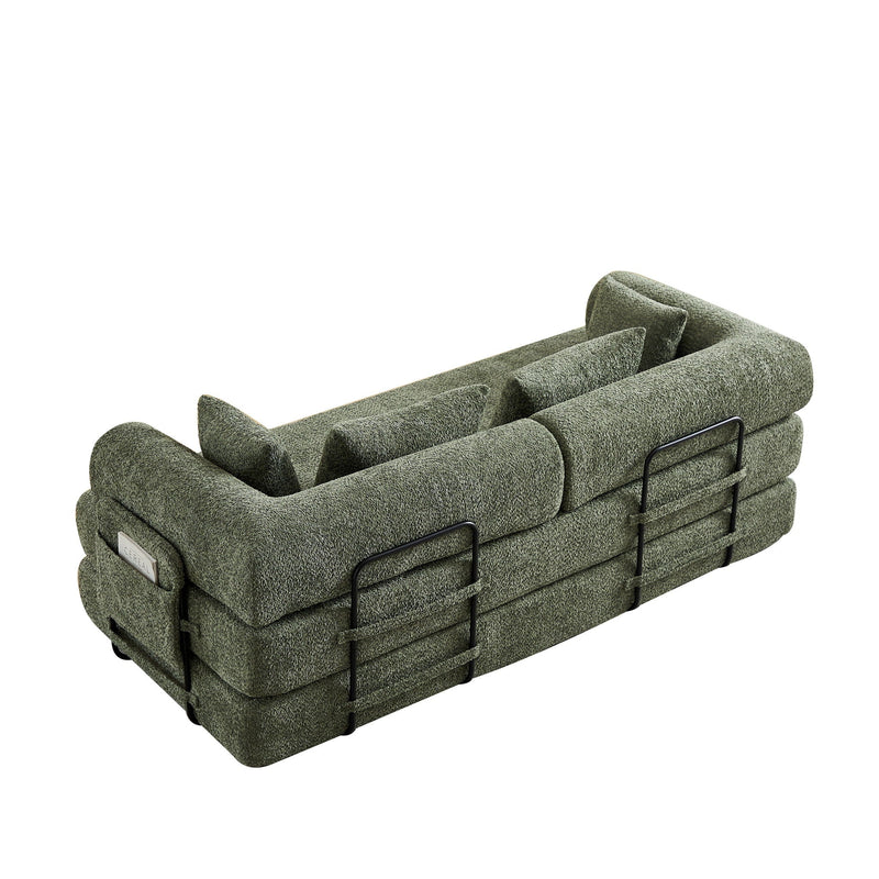 Convertible Sleeper Sofa Bed With Cylindrical Pillow by HouseOfZazla