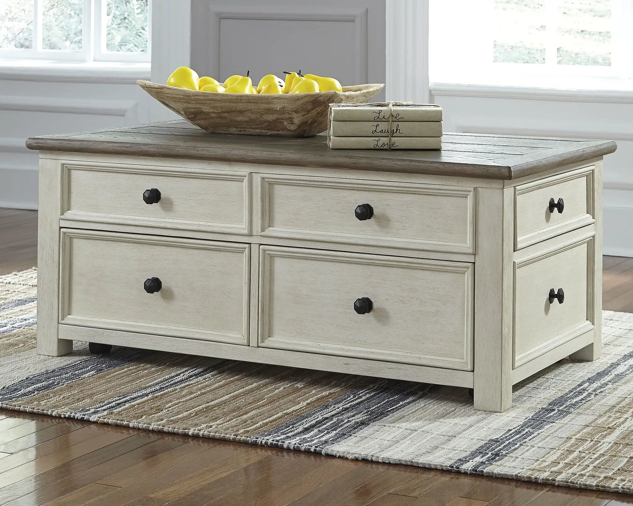 Bolanburg - Lift Top Cocktail Table - White / Brown / Beige by Unique Piece Furniture
