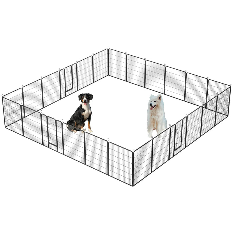 Dog Pens Outdoor Height Foldable Panels Heavy Duty Metal Portable Dog Playpen Indoor Anti Rust Exercise Dog Fence With Doors For Pets Play Pen For RV Camping Yard by HouseOfZazla