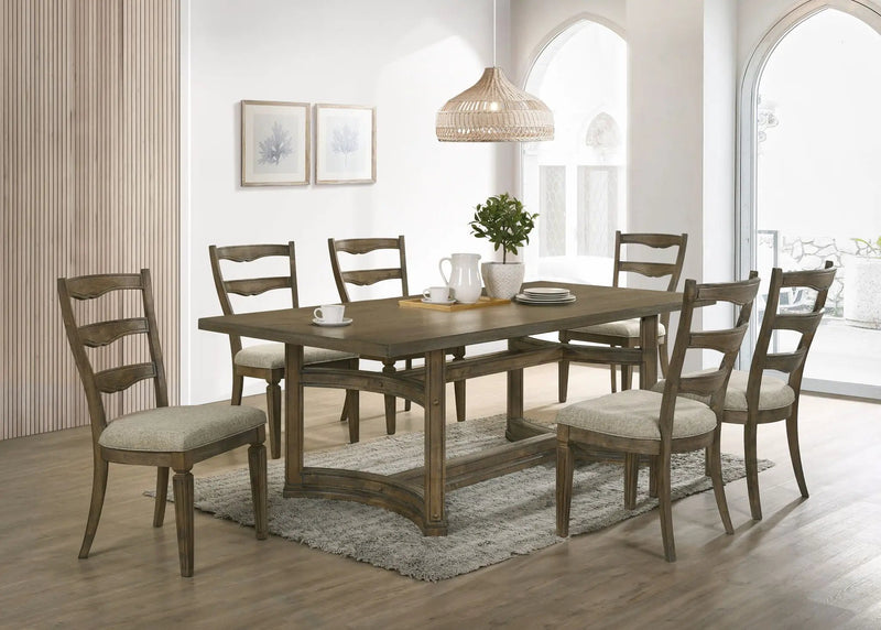Parfield 7 Pieces Dining Room Set - Light Brown / Oak by HouseOfZazla