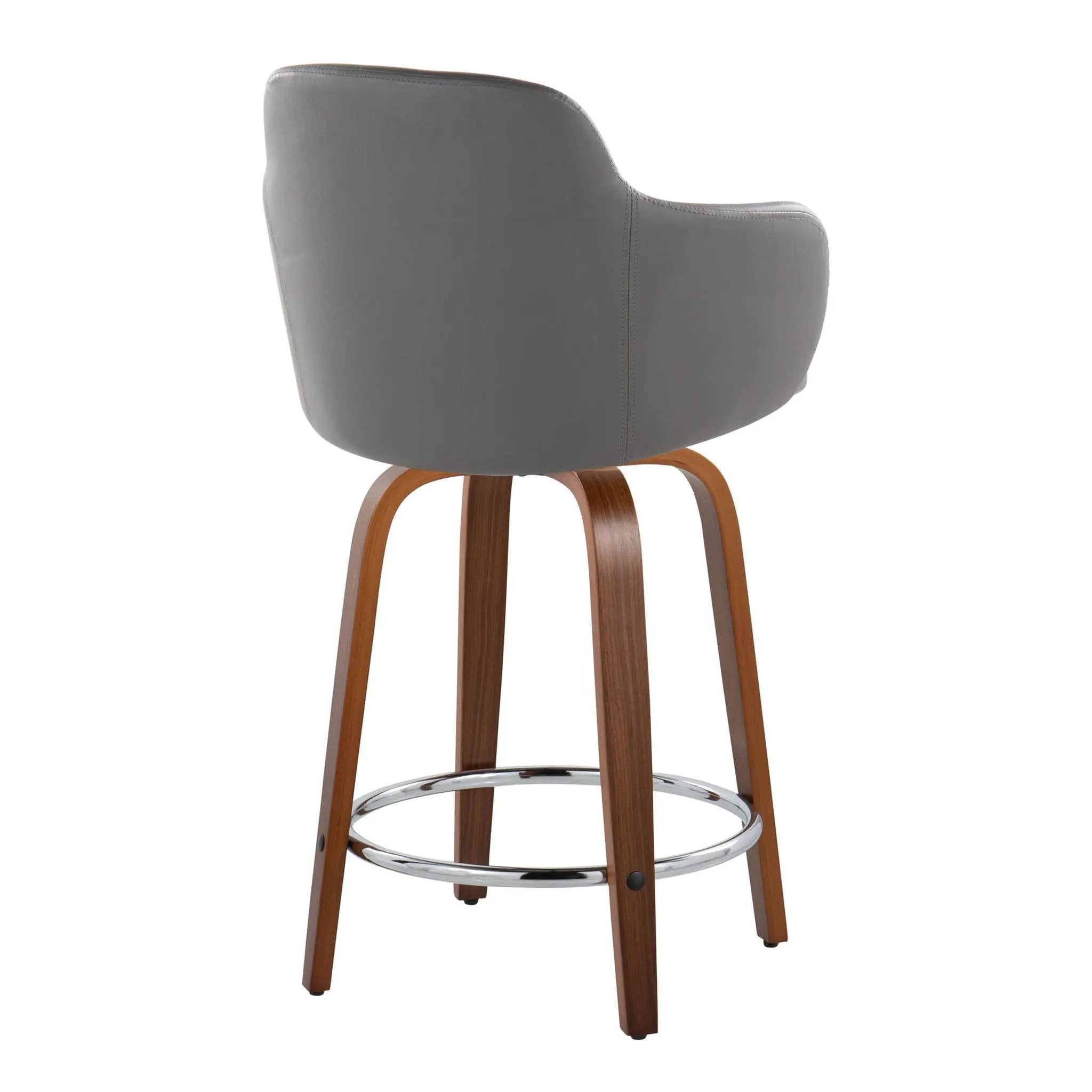 Boyne - Contemporary Fixed Height Counter Stool With Swivel With Round Footrest (Set of 2) by HouseOfZazla