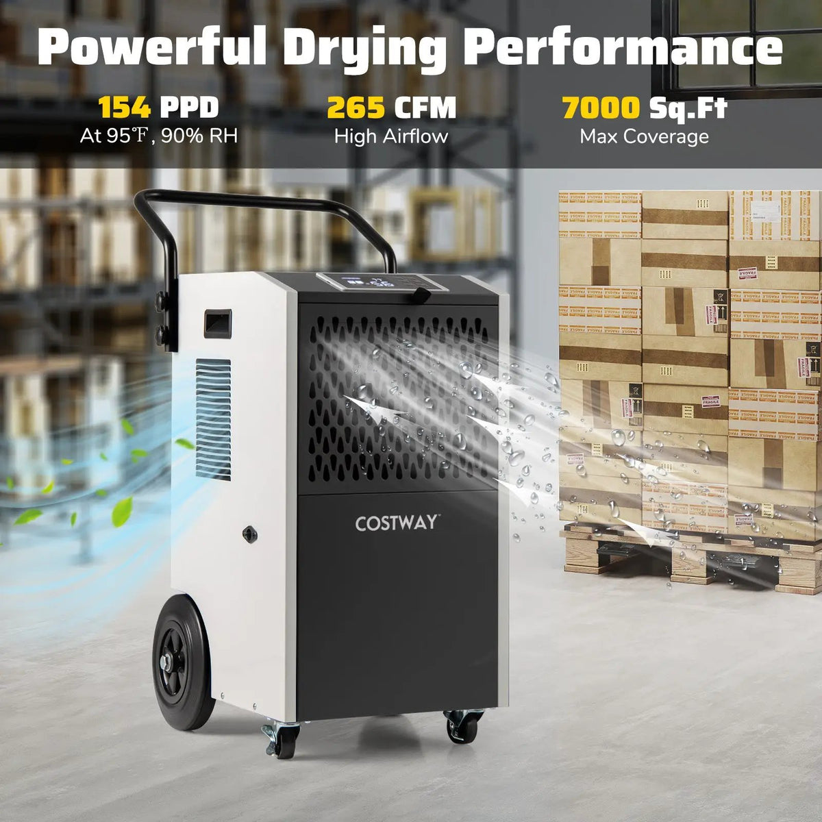 154 Pints Commercial Dehumidifier with Pump and Drain Hoses, photo 15 of 16