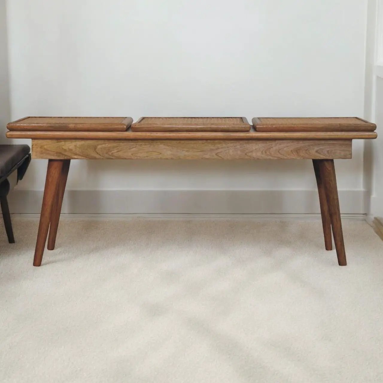 Larissa - Triple Accent Cane Bench - Beige by Unique Piece Furniture
