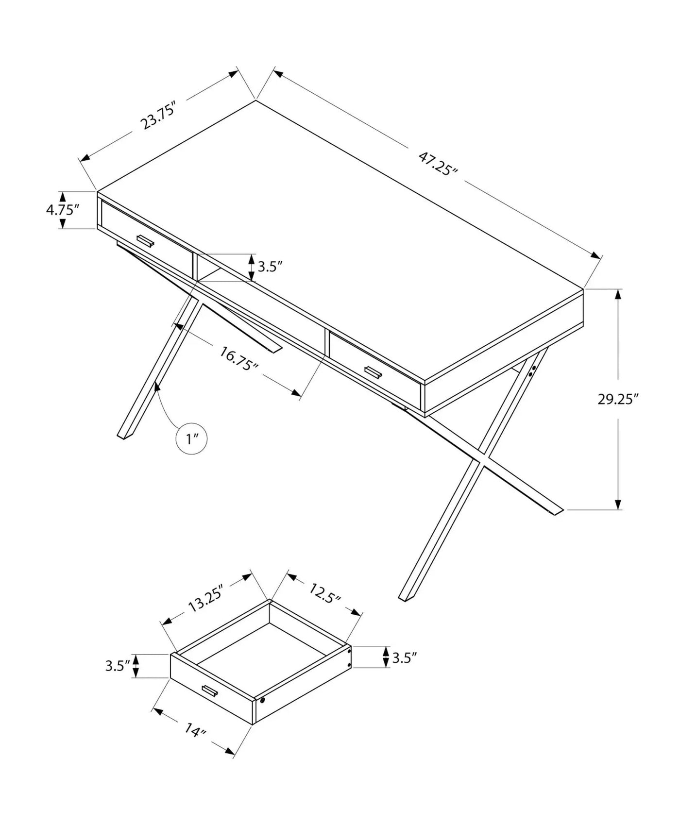 Computer Desk for Home Office with Storage Drawers by HouseOfZazla