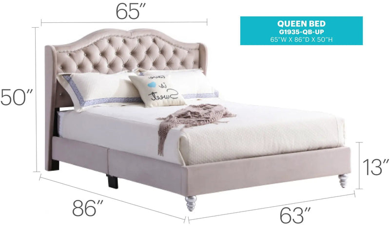 Upholstered Bed Transitional by Unique Piece Furniture