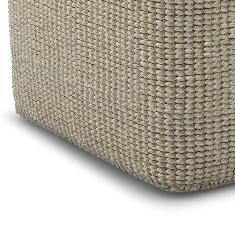 Zelma - Square Woven Outdoor / Indoor Pouf - Cream / Natural by Unique Piece Furniture