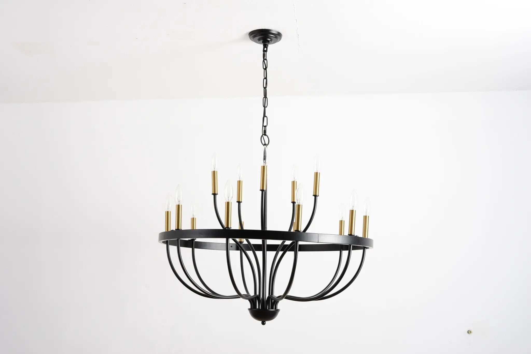 18-Light Industrial Iron Candle Chandelier by HouseOfZazla