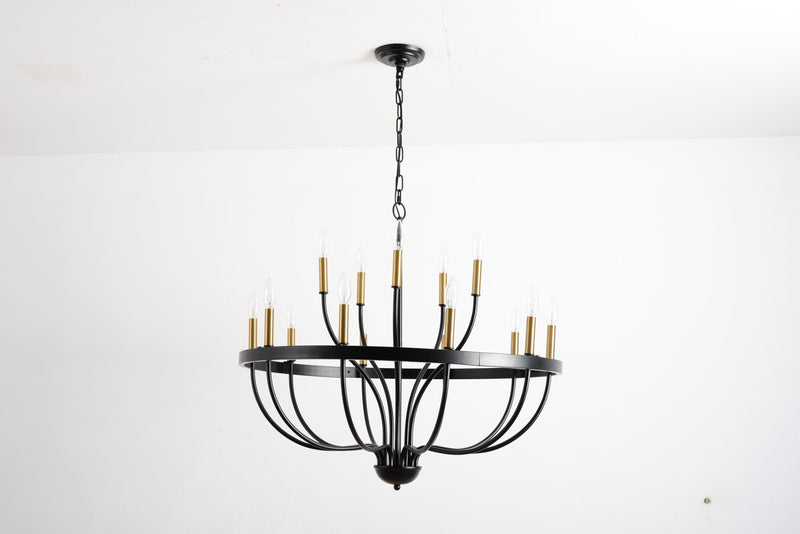 18-Light Industrial Iron Candle Chandelier by HouseOfZazla