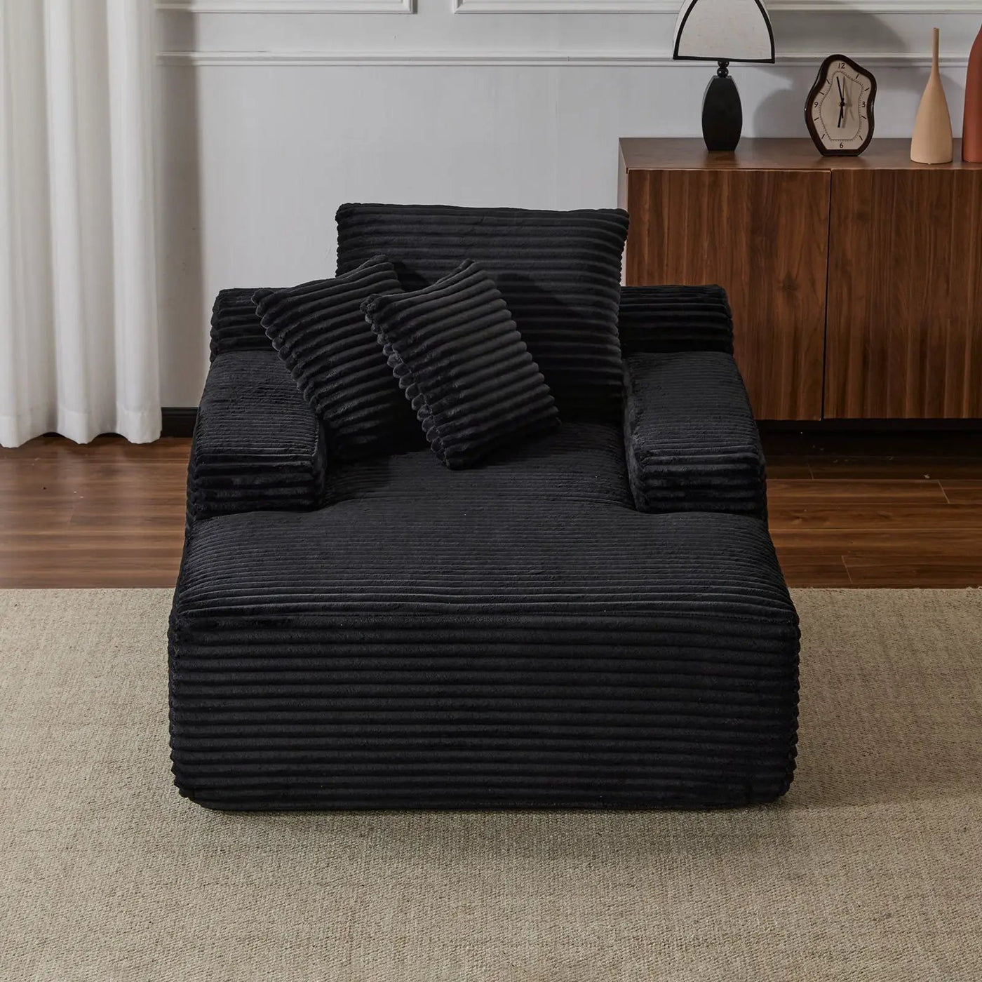 Oversized Chaise Lounge Chair Cozy Cloud Couch With 3 Throw Pillows And Wide Armrest by Unique Piece Furniture