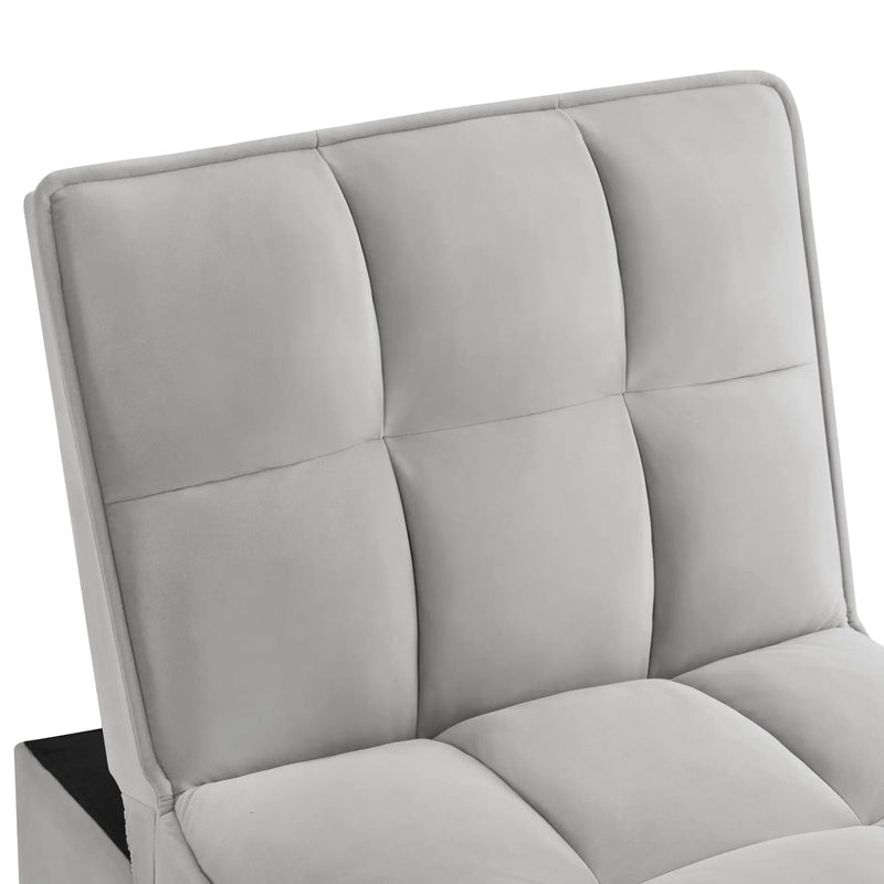 4 in 1 Multi-Function Single Sofa Bed with Storage Pockets Gray by HouseOfZazla