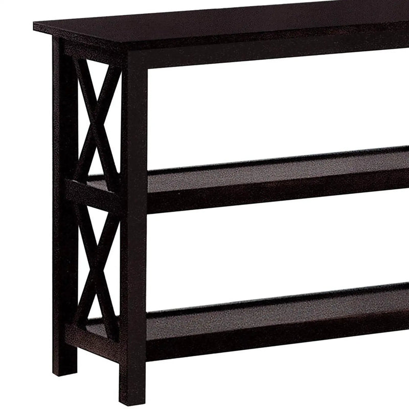 Sofa Table With Shelf - Brown by HouseOfZazla