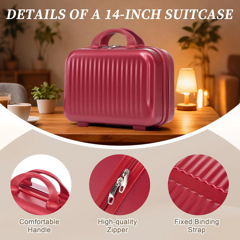 14'/20' 2 pcs ABS Spinner Wheel Luggage Set with Combination Lock and Front Opening Design by HouseOfZazla