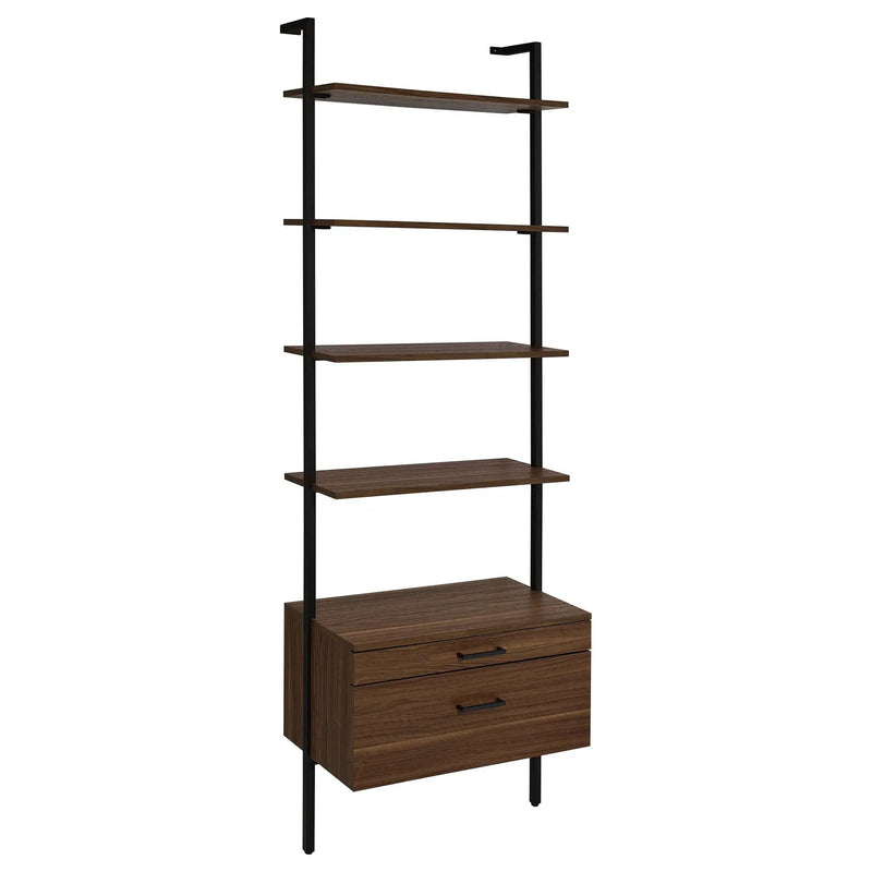 Owens 96-inch 4-shelf Storage Wall Bookshelf Walnut by Unique Piece Furniture