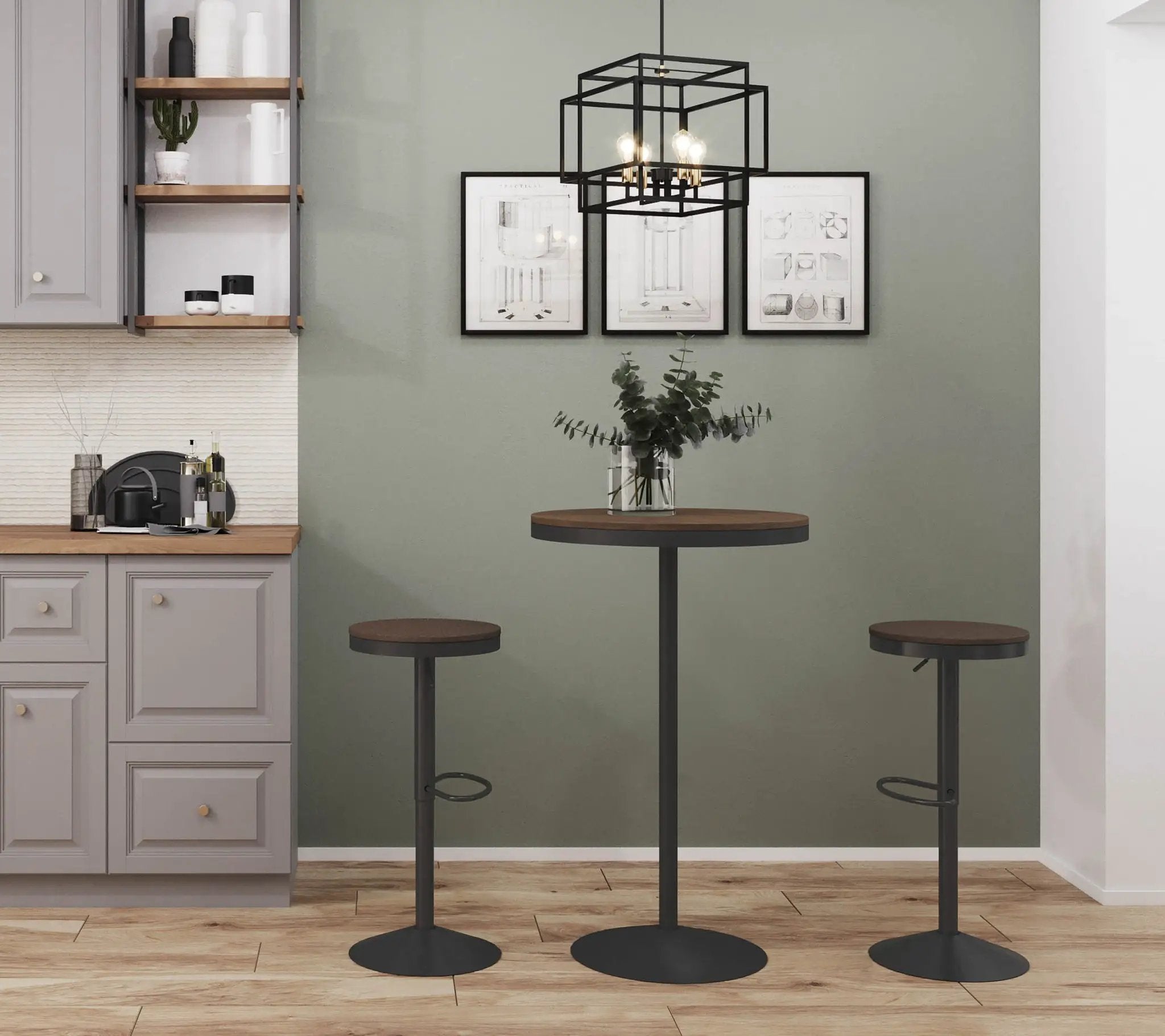 Dakota - Industrial Adjustable Bar Dinette Table by Unique Piece Furniture