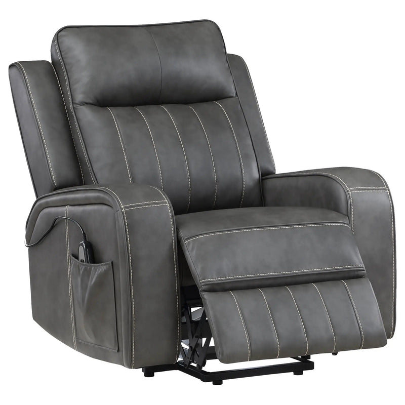 Mckinley - Upholstered Power Lift Recliner Chair With Remote Control - Gray by Unique Piece Furniture