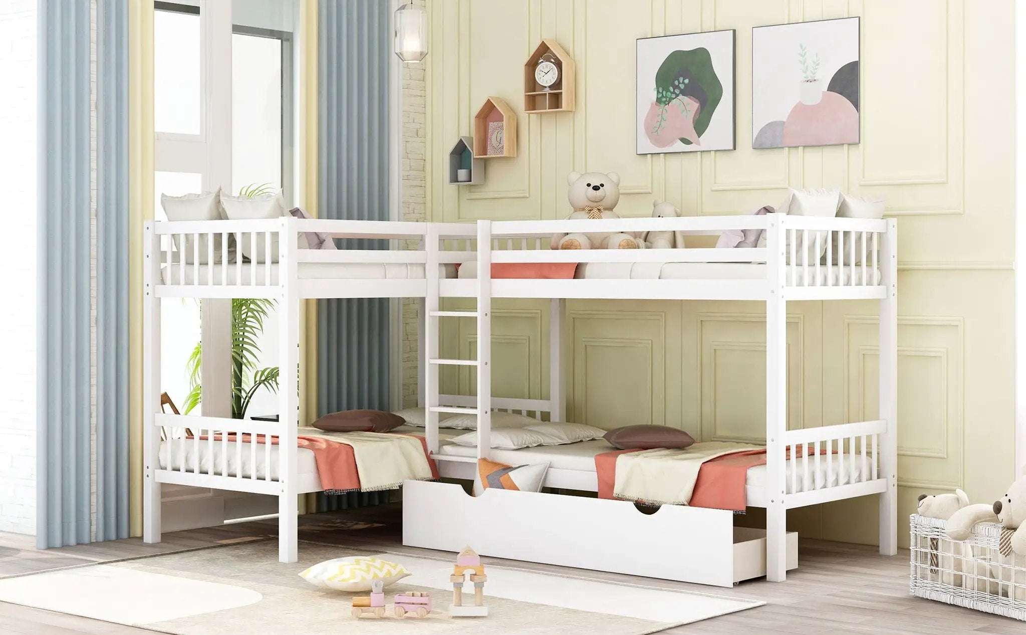 L Shaped Bunk Bed With Drawers by HouseOfZazla