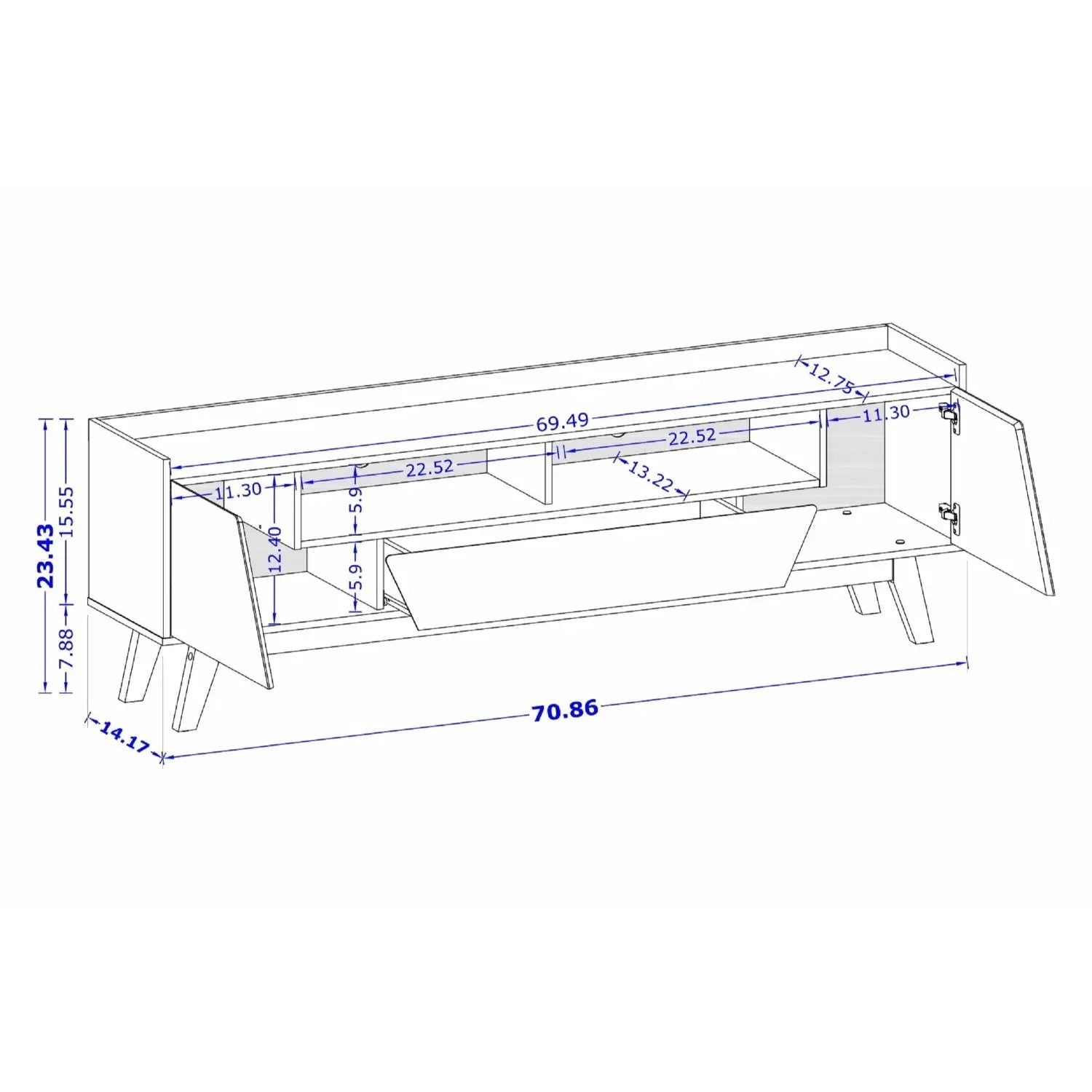 Marcus - TV Stand With 4 Shelves And Soft Close Doors by HouseOfZazla