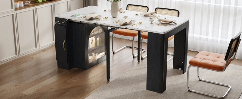 TREXM Extendable Dining Table with 3 Removable Leaves by HouseOfZazla