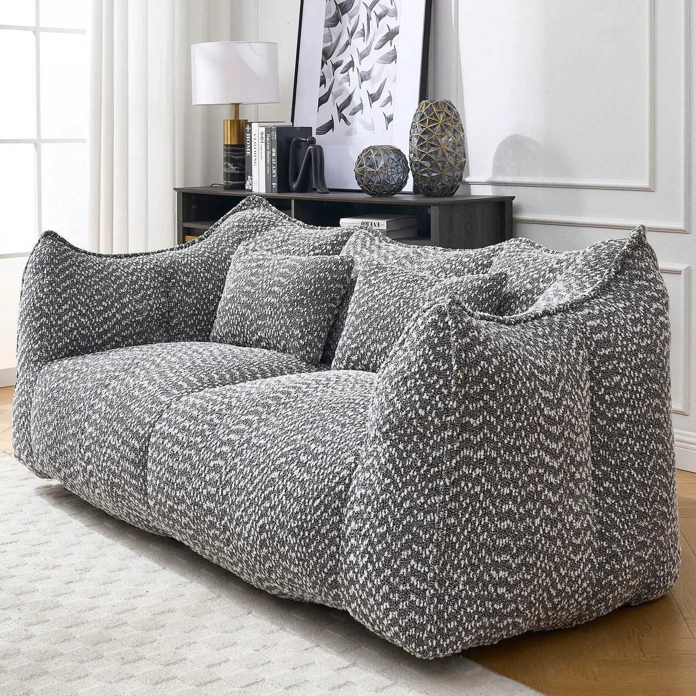 Comfortable Dual Beanbag Chair With High Resilience Foam Core For 2 People by HouseOfZazla