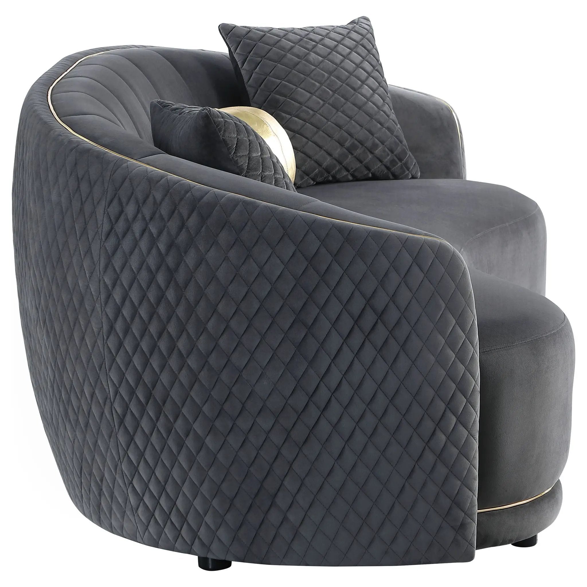 Brookside 2-piece Velvet Upholstered Sofa Set Dark Grey by Unique Piece Furniture