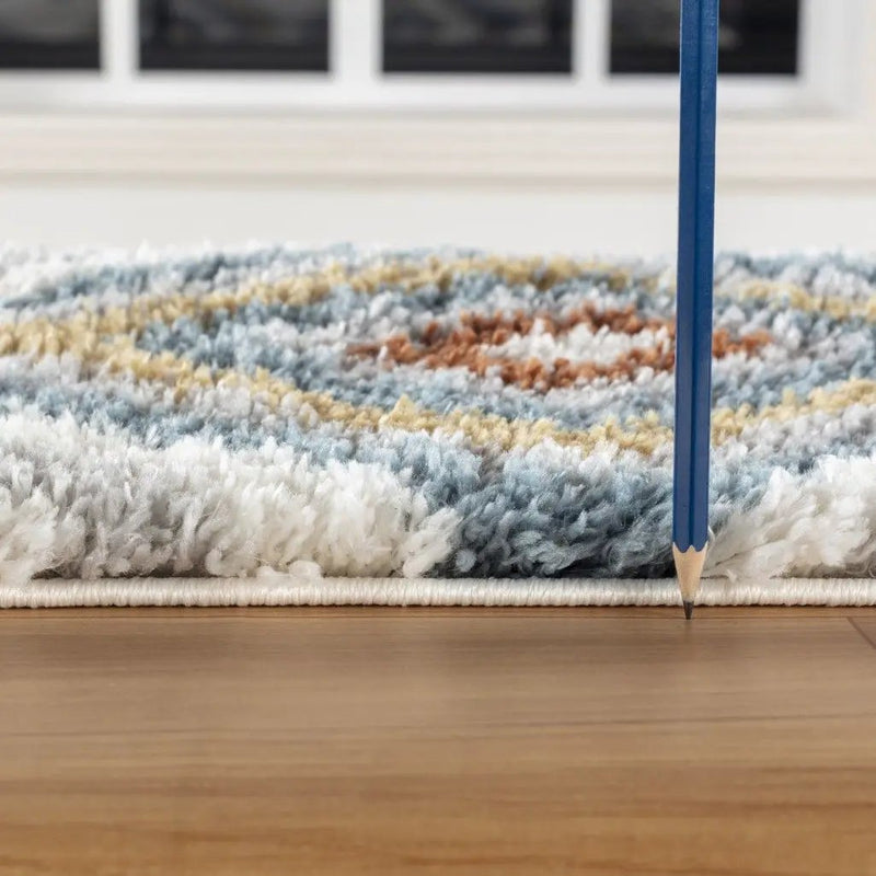 Loft Shag - 7'10" X 9'10" Shaggy Area Rug - Ivory, Polypropylene by HouseOfZazla