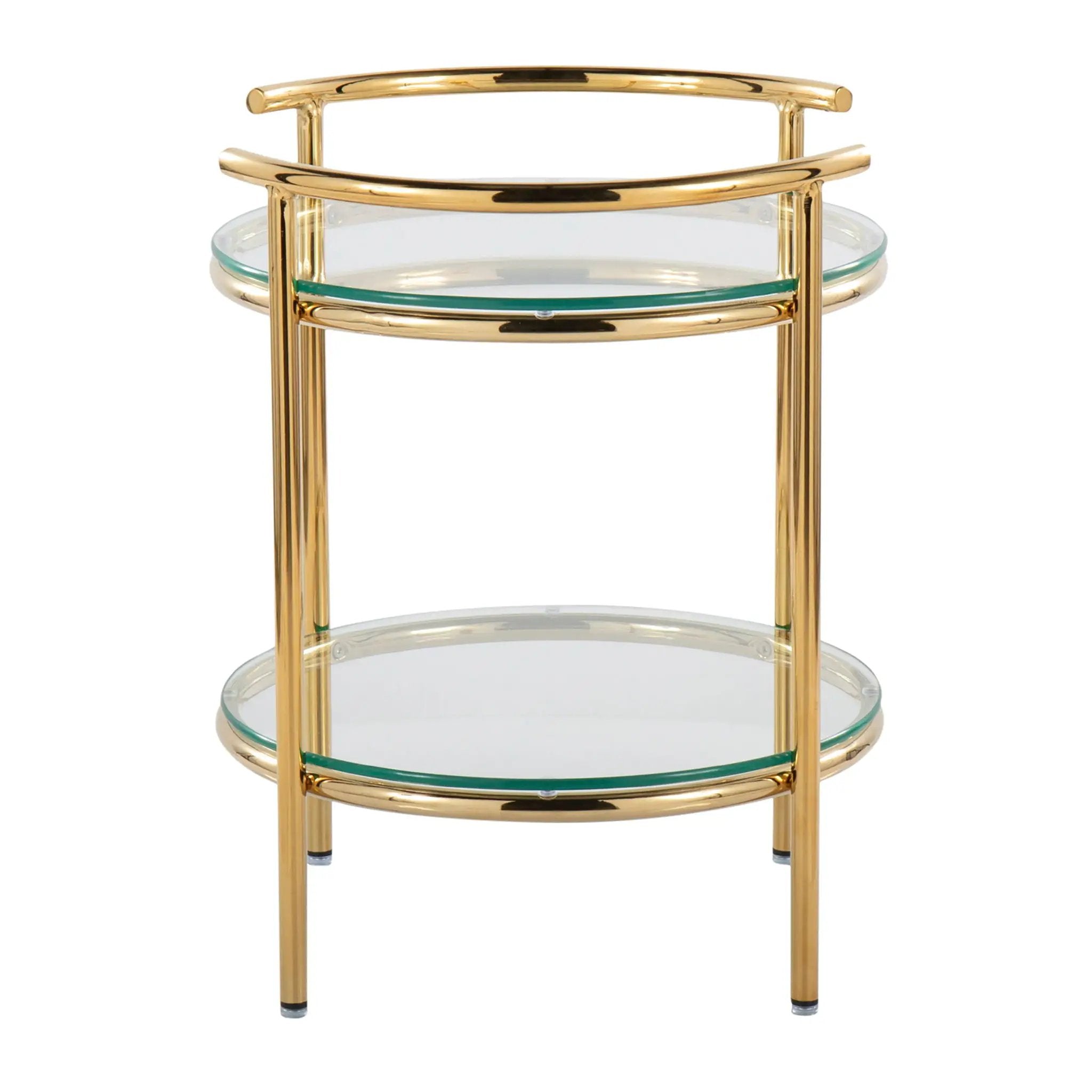 Rhonda - Contemporary / Glam Side Table - Gold / Clear by Unique Piece Furniture