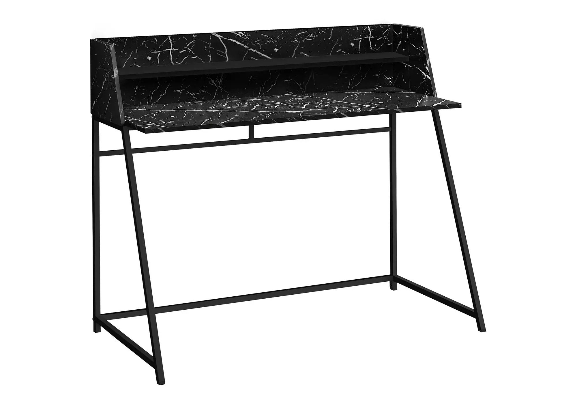 Computer Desk For Home Office, Laptop, Storage Shelves, Marble Look Contemporary & Modern by Unique Piece Furniture