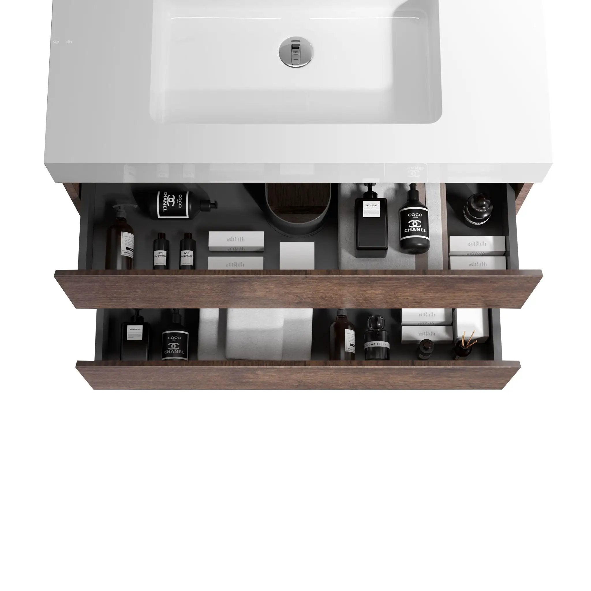 Alice - Bathroom Vanity Wall Mounted With Sink, Large Storage by Unique Piece Furniture