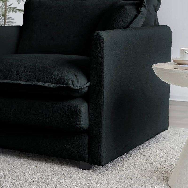 Comfy Deep Single Seat Sofa Upholstered Reading Armchair by HouseOfZazla