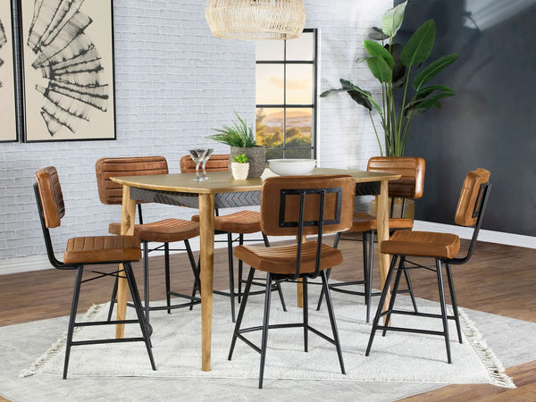 Partridge 7-piece Counter Dining Set Sheesham and Camel