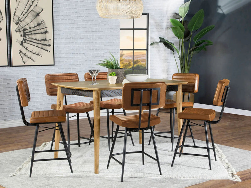 Partridge 7-piece Counter Dining Set Sheesham and Camel by Unique Piece Furniture