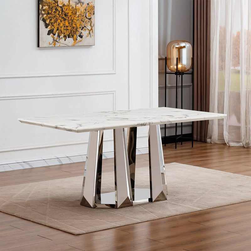 Marble Dining Table for 6 People by HouseOfZazla