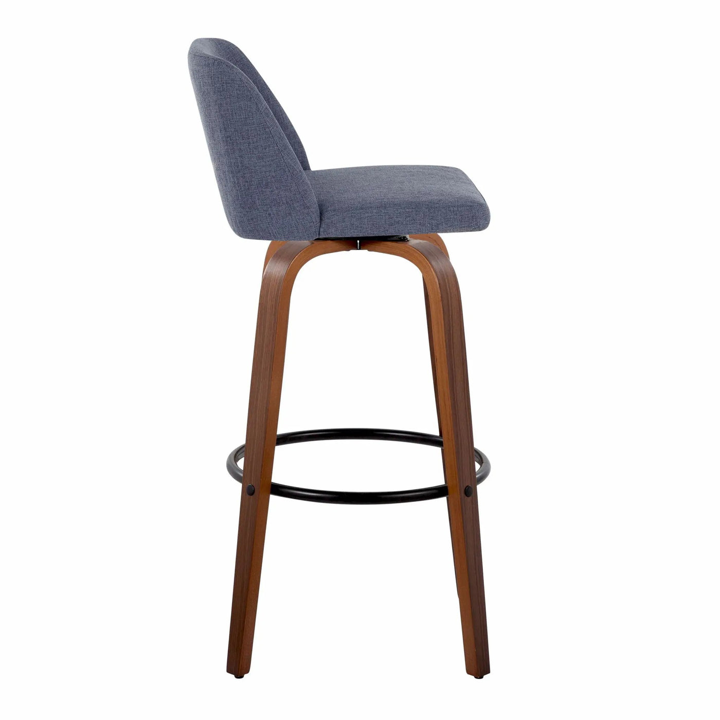 Toriano - Mid Century Modern Fixed Height Barstool Swivel And Round Footrest (Set of 2) by HouseOfZazla