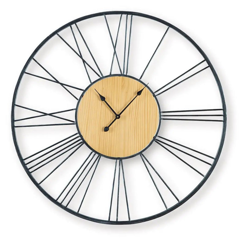 Brockett - Wall Clock - Black / Natural by Unique Piece Furniture